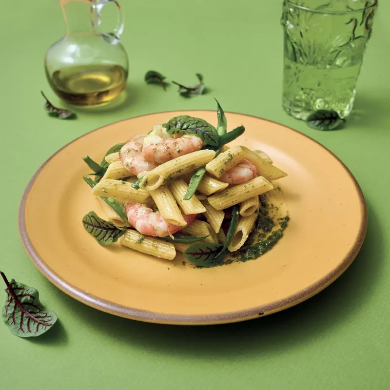 Penne al Basilico, Gamberi e Fagiolini - Ricette di Pasta con Lupini - Pasta La Molisana